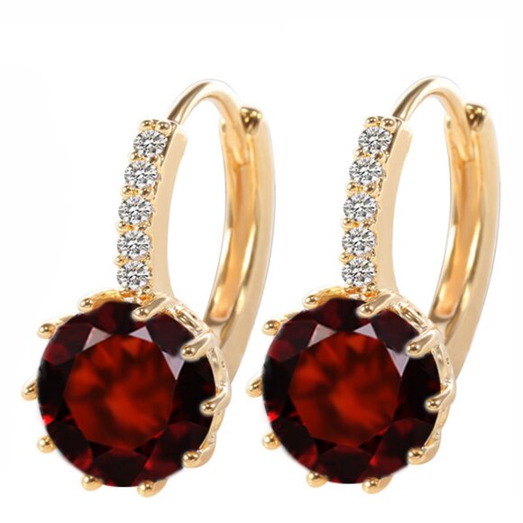 Red Crystal Fancy Earrings NEW - Picture 1 of 1